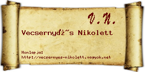 Vecsernyés Nikolett névjegykártya
