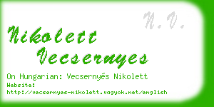 nikolett vecsernyes business card